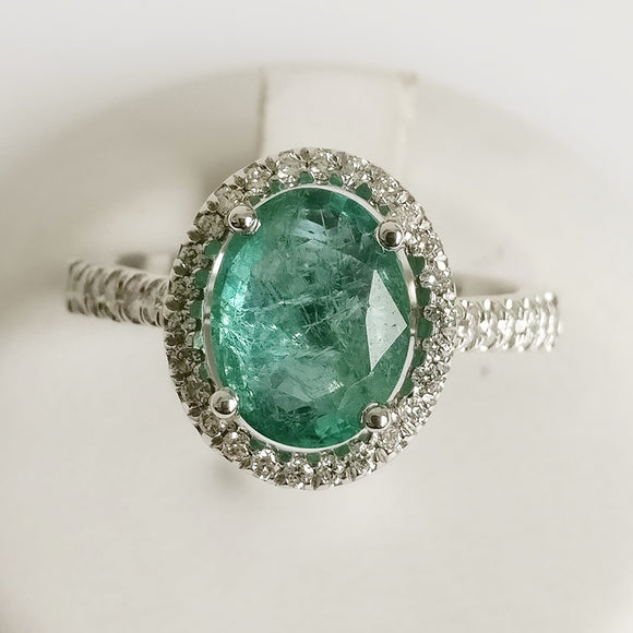 2.89ct Emerald and Diamond Ring