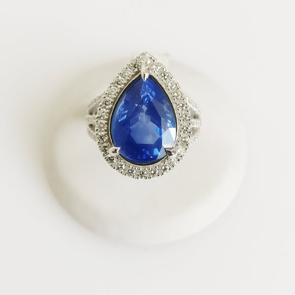 7.44ct Sapphire and Diamond Ring
