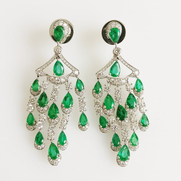 10.50ct Emerald and Diamond Earrings