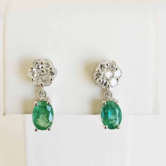 1.97ct Emerald and Diamond Earrings