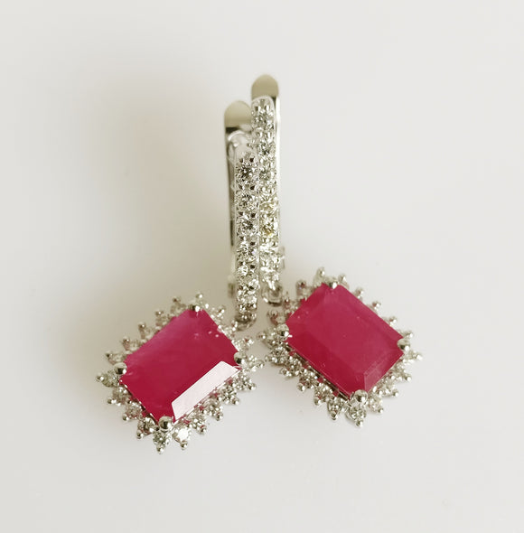 5.53ct Ruby and Diamond Earrings