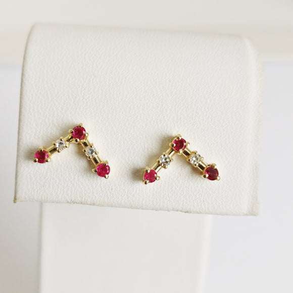 0.36ct Ruby and Diamond Earrings