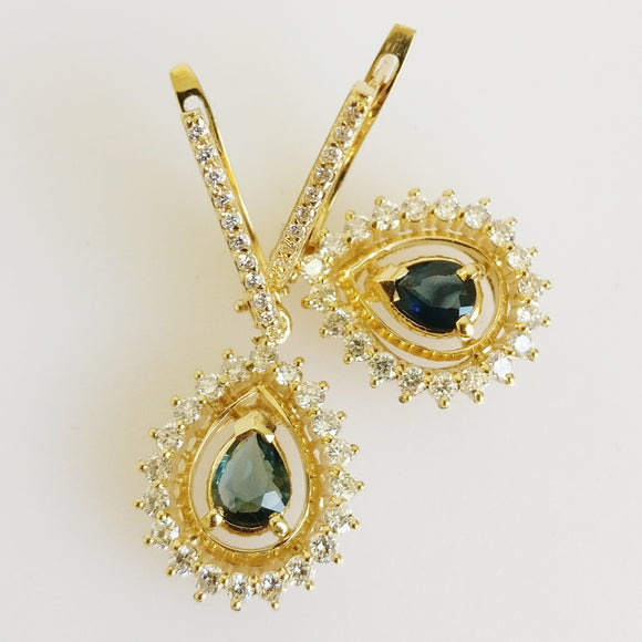 1.55ct Sapphire and Diamond Earrings
