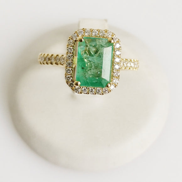 2.56ct Emerald and Diamond Ring