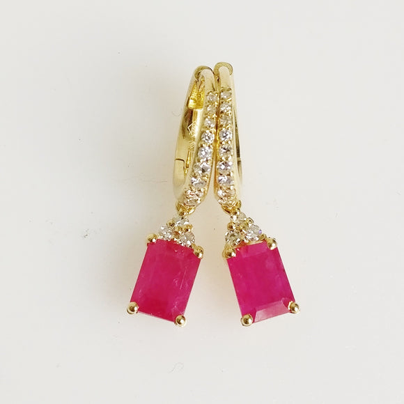 2.90ct Ruby and Diamond Earrings