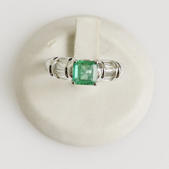 1.18ct Emerald and Diamond Ring
