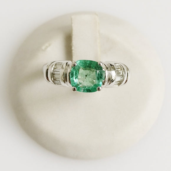 1.38ct Emerald and Diamond Ring
