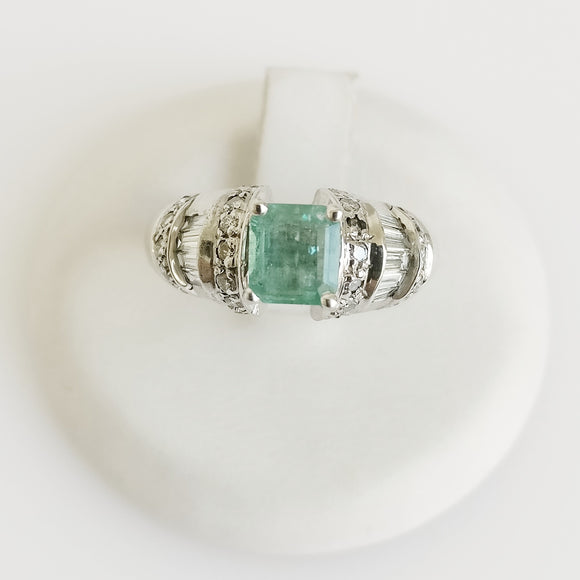 1.60ct Emerald and Diamond Ring