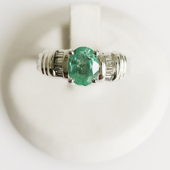 1.16ct Emerald and Diamond Ring
