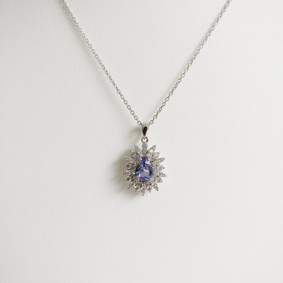 1.61ct Tanzanite and Diamond Necklace with Pendant