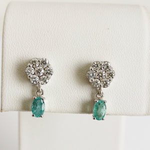 0.99ct Emerald and Diamond Earrings