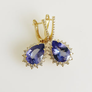 9.04ct Tanzanite and Diamond Earrings