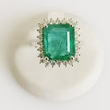 7.05ct Emerald and Diamond Ring