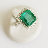 7.05ct Emerald and Diamond Ring