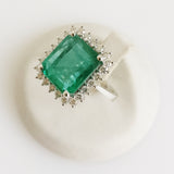 7.05ct Emerald and Diamond Ring