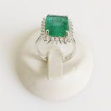 7.05ct Emerald and Diamond Ring