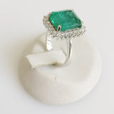 7.05ct Emerald and Diamond Ring