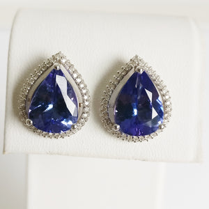 7.83ct Tanzanite and Diamond Earrings