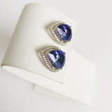 7.83ct Tanzanite and Diamond Earrings