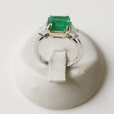 4.05ct Emerald and Diamond Ring