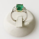 3.47ct Emerald and Diamond Ring