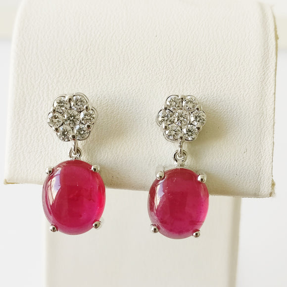 8.20ct Ruby and Diamond Earrings