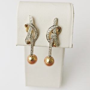 10.48ct Pearl and Diamond Earrings