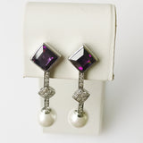 22.06ct Pearl and Amethyst Earrings