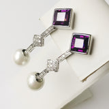 22.06ct Pearl and Amethyst Earrings