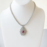 12.94ct Ruby and Cubic Zirconia Necklace