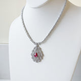 12.94ct Ruby and Cubic Zirconia Necklace