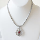 12.94ct Ruby and Cubic Zirconia Necklace