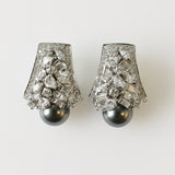 36.21ct Imitation Pearl and Cubic Zirconia Earrings