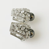 36.21ct Imitation Pearl and Cubic Zirconia Earrings