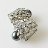 36.21ct Imitation Pearl and Cubic Zirconia Earrings
