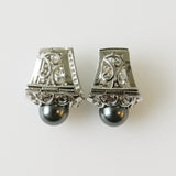 36.21ct Imitation Pearl and Cubic Zirconia Earrings