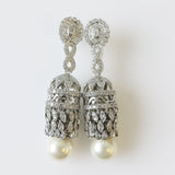 45.22ct Imitation Pearl and Cubic Zirconia Earrings