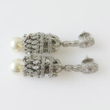 45.22ct Imitation Pearl and Cubic Zirconia Earrings