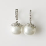 86.78ct Imitation Pearl and Cubic Zirconia Earrings