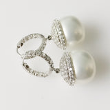 86.78ct Imitation Pearl and Cubic Zirconia Earrings