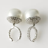 86.78ct Imitation Pearl and Cubic Zirconia Earrings