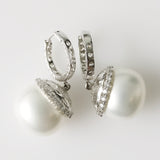 86.78ct Imitation Pearl and Cubic Zirconia Earrings