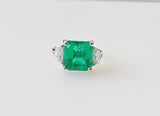 6.84ct Emerald and Diamond Ring