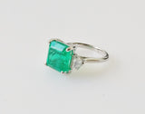 6.84ct Emerald and Diamond Ring