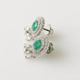 9.64ct Chrysoprase and Cubic Zirconia Earrings