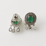 9.64ct Chrysoprase and Cubic Zirconia Earrings