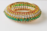 60.71ct Ruby and Emerald and Diamond Bangle