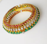60.71ct Ruby and Emerald and Diamond Bangle