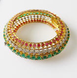 60.71ct Ruby and Emerald and Diamond Bangle