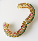 60.71ct Ruby and Emerald and Diamond Bangle